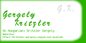 gergely kritzler business card